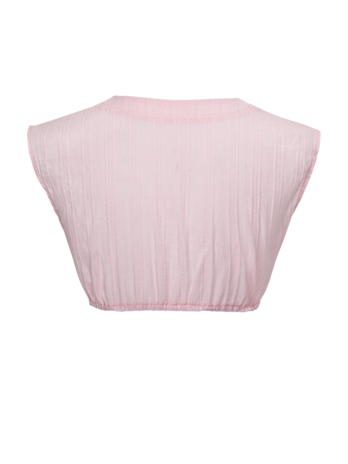 Milana Dirndlbluse – Rosa, V-Ausschnitt, Ärmellos