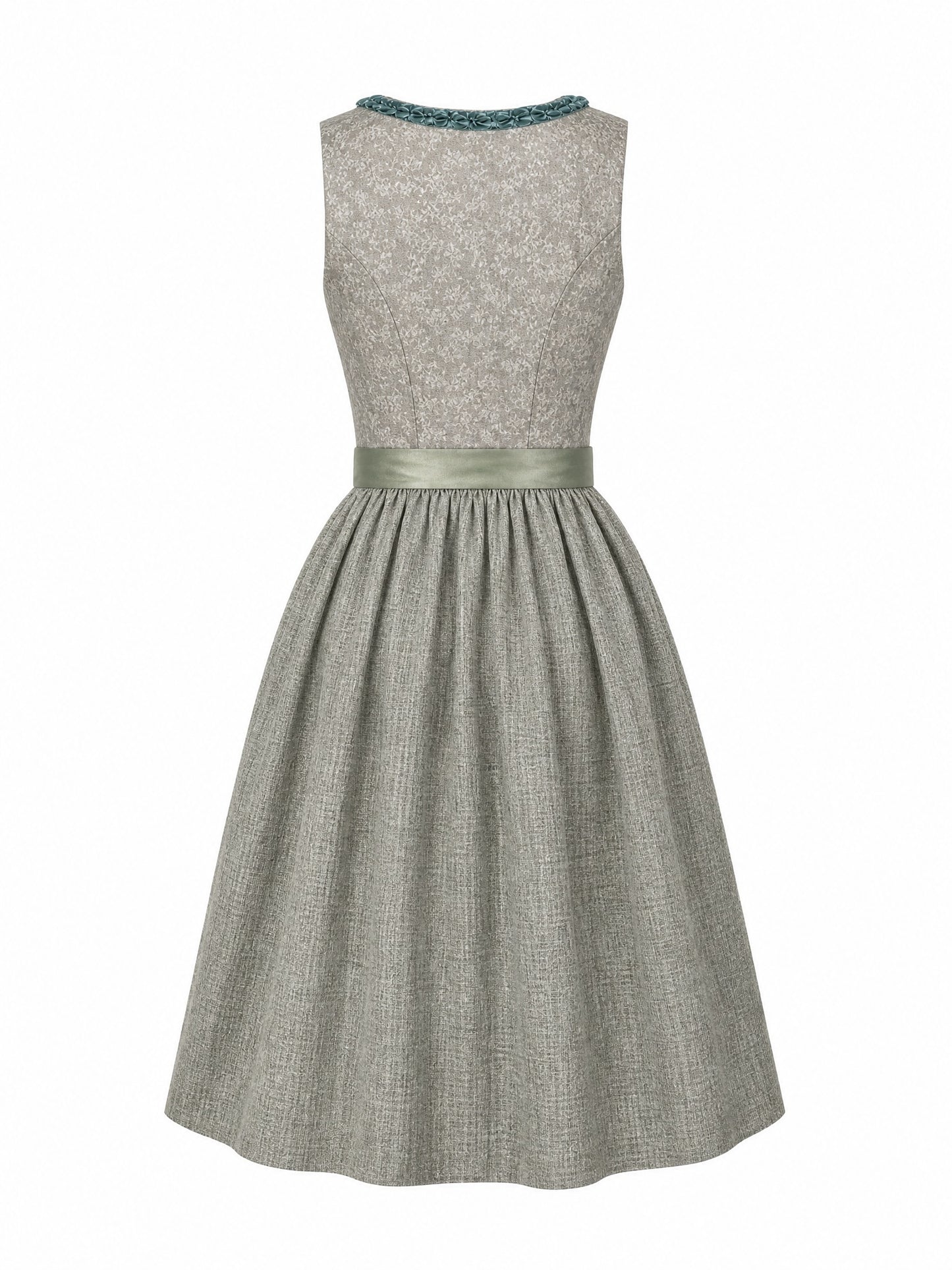 Flechtengrau Dirndl Katharina – Eckige Linie