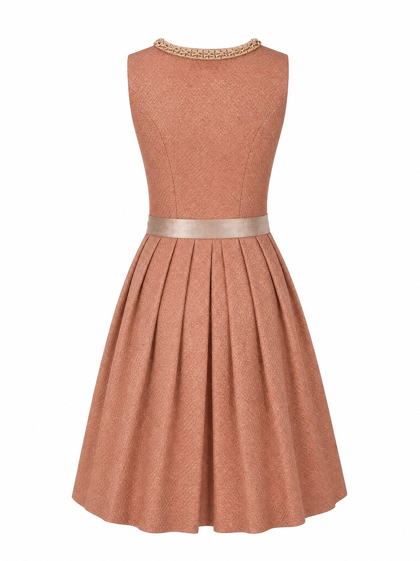 Terrakotta-Rosé Dirndl Sophie – Eckige Linie