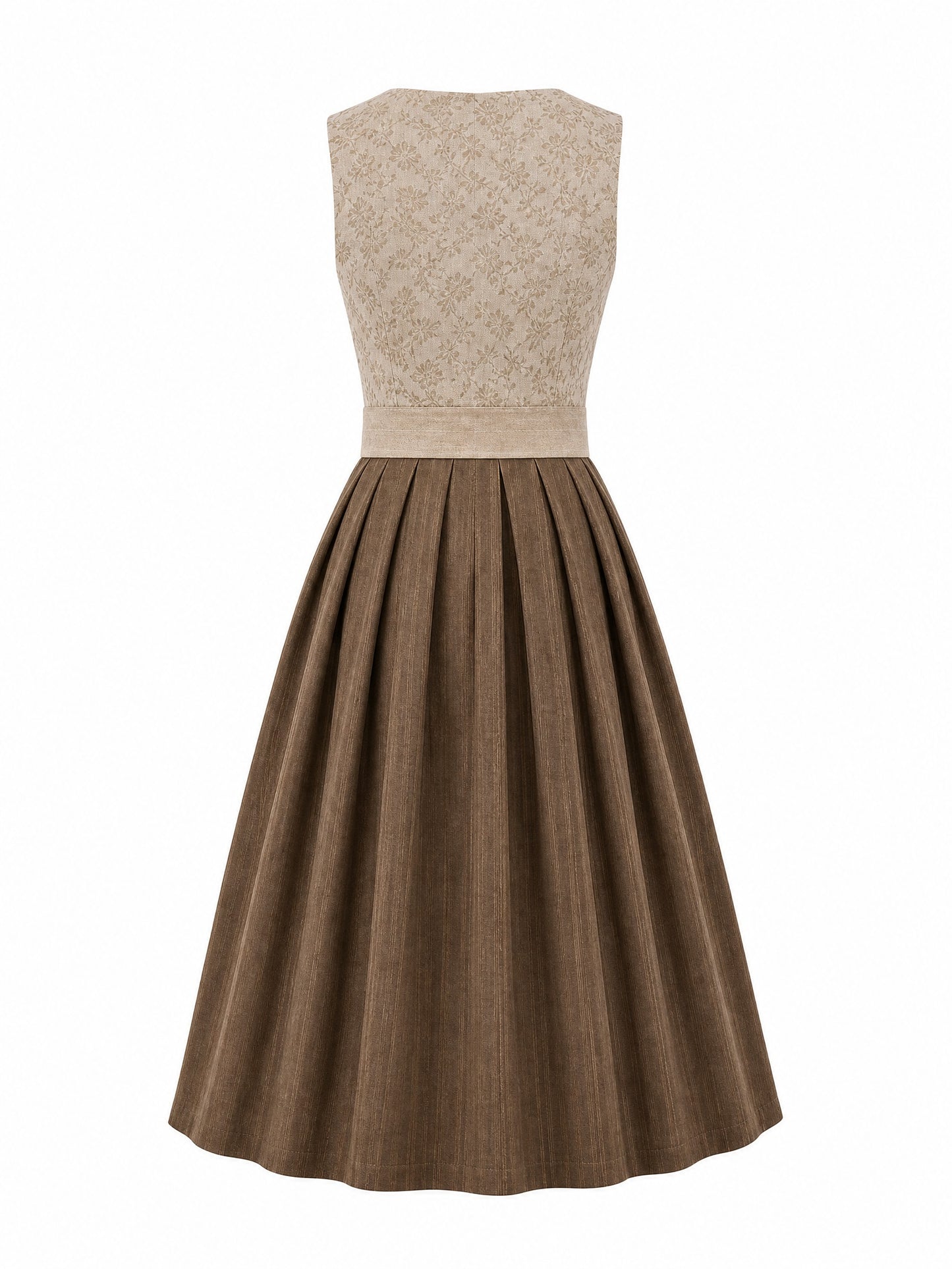 Haferbeige Dirndl Miriam – Eckige Linie