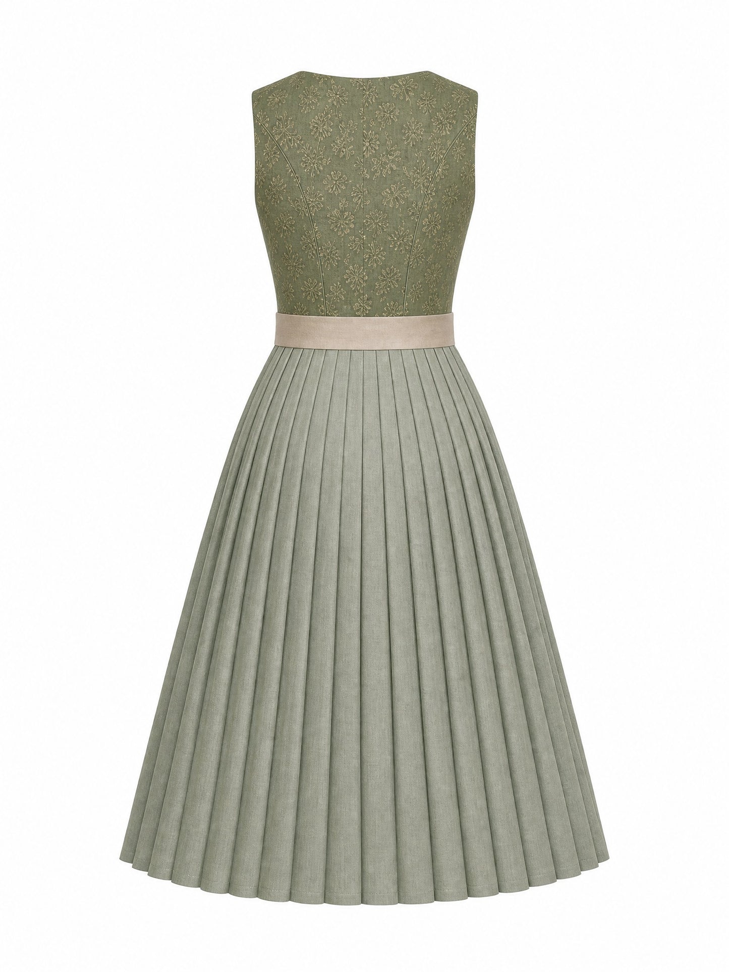 Moosgrün Dirndl Mara – Eckige Linie