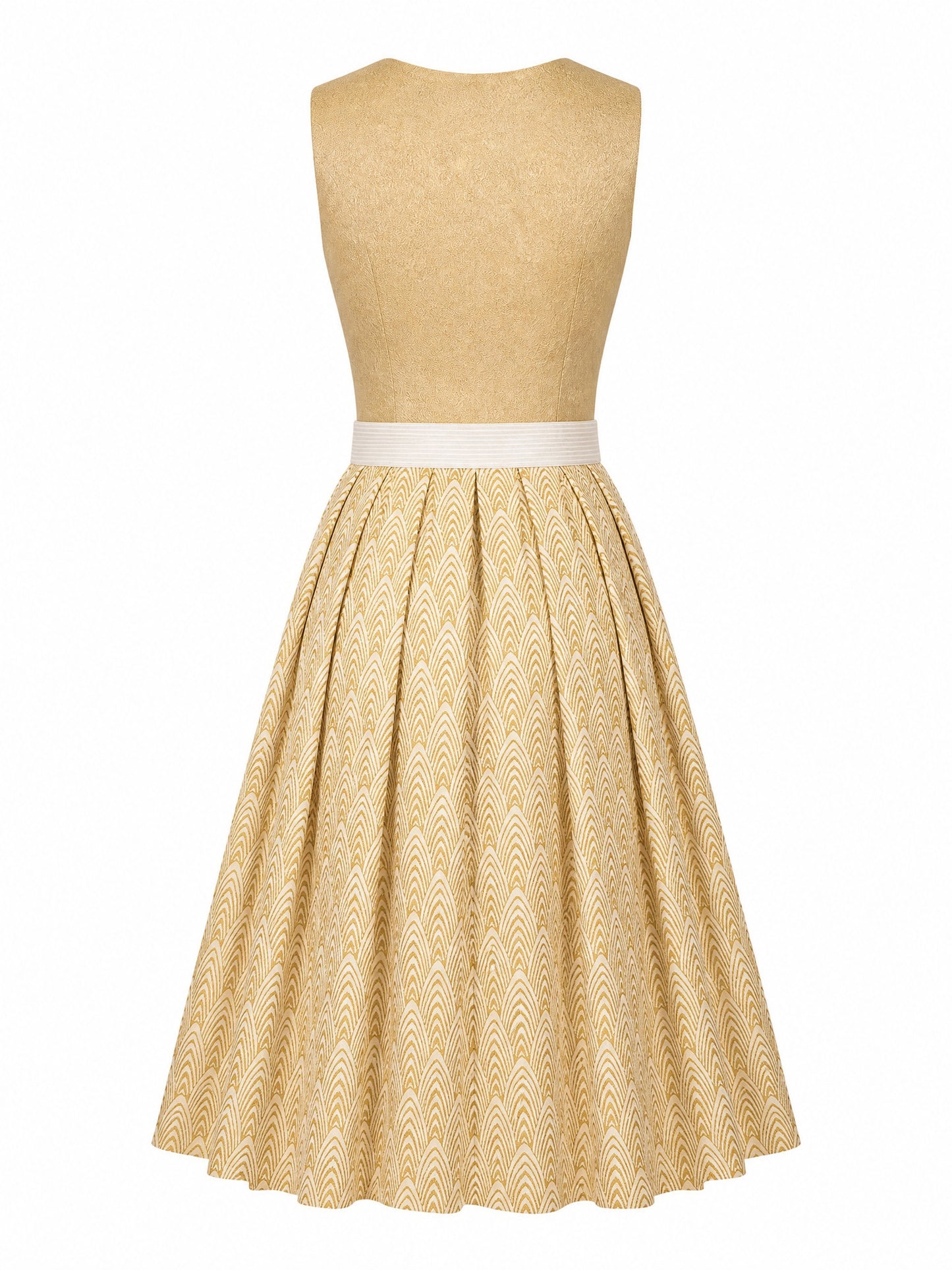Silberblau Dirndl Carla – Eckige Linie