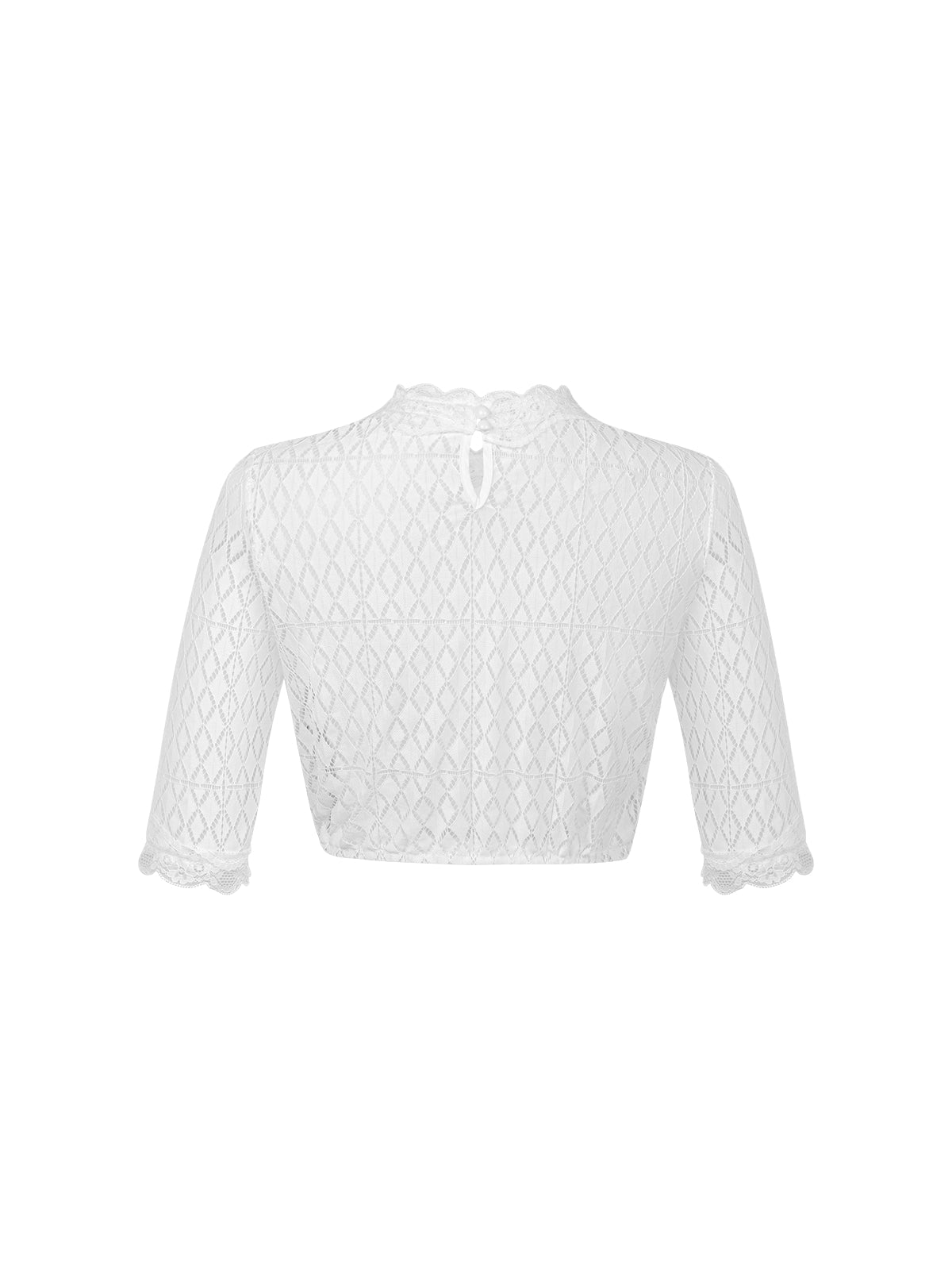 Kiana Dirndlbluse – weiß, kurzarm