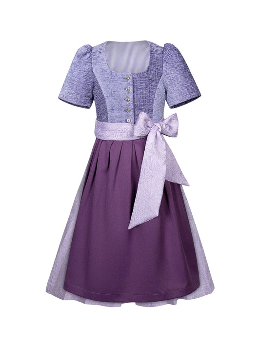 Trachten-Kinder-Dirndl Ginny in Lila – Gerader Ausschnitt