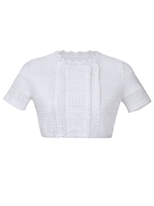 Ruchti Dirndlbluse – weiß, kurzarm