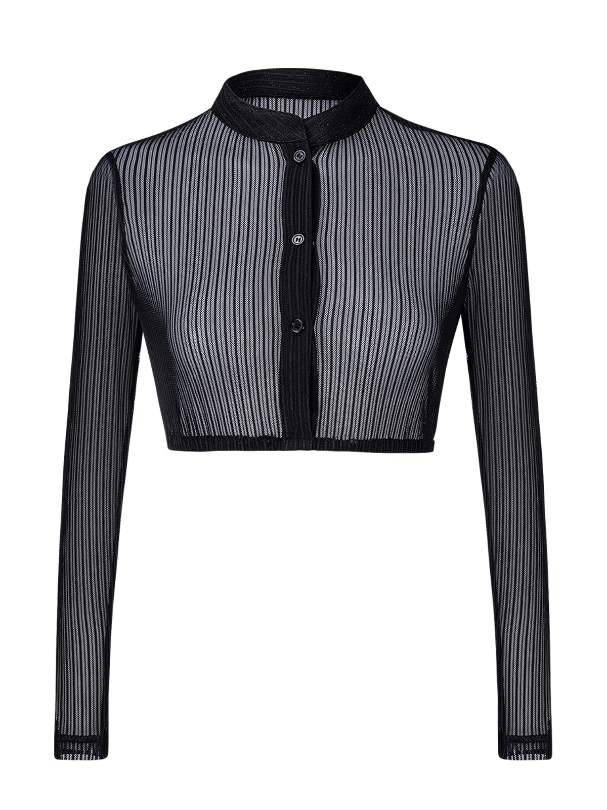 Liss Dirndlbluse – schwarz, hochgeschlossen, langarm