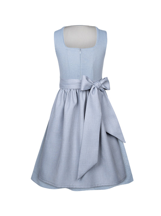 Trachten-Kinder-Dirndl Lena in Blau – Gerader Ausschnitt