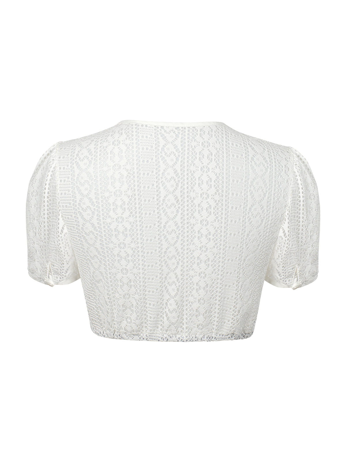 Iliana Dirndlbluse – Weiß, kurzarm