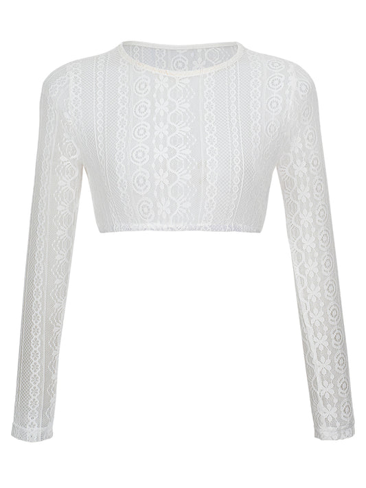 Chiara Dirndlbluse – Weiß, Langarm