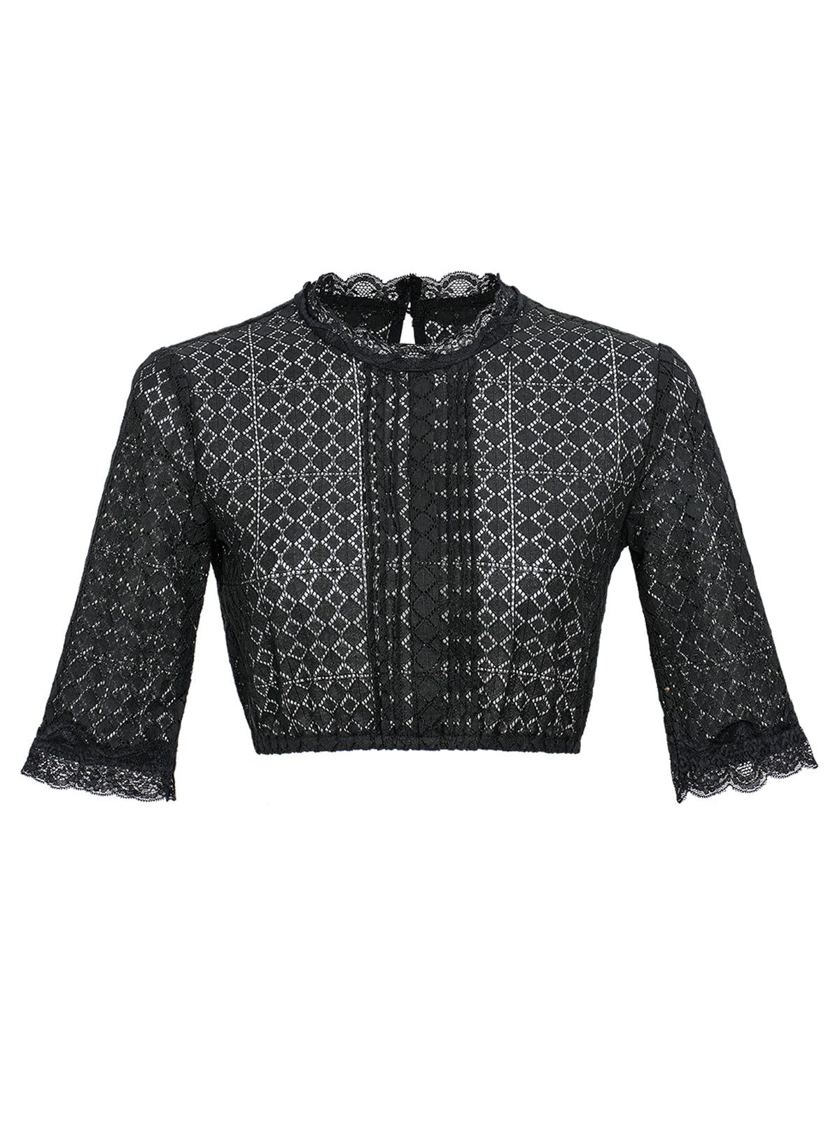 Kiana Dirndlbluse – Schwarz, Halbarm