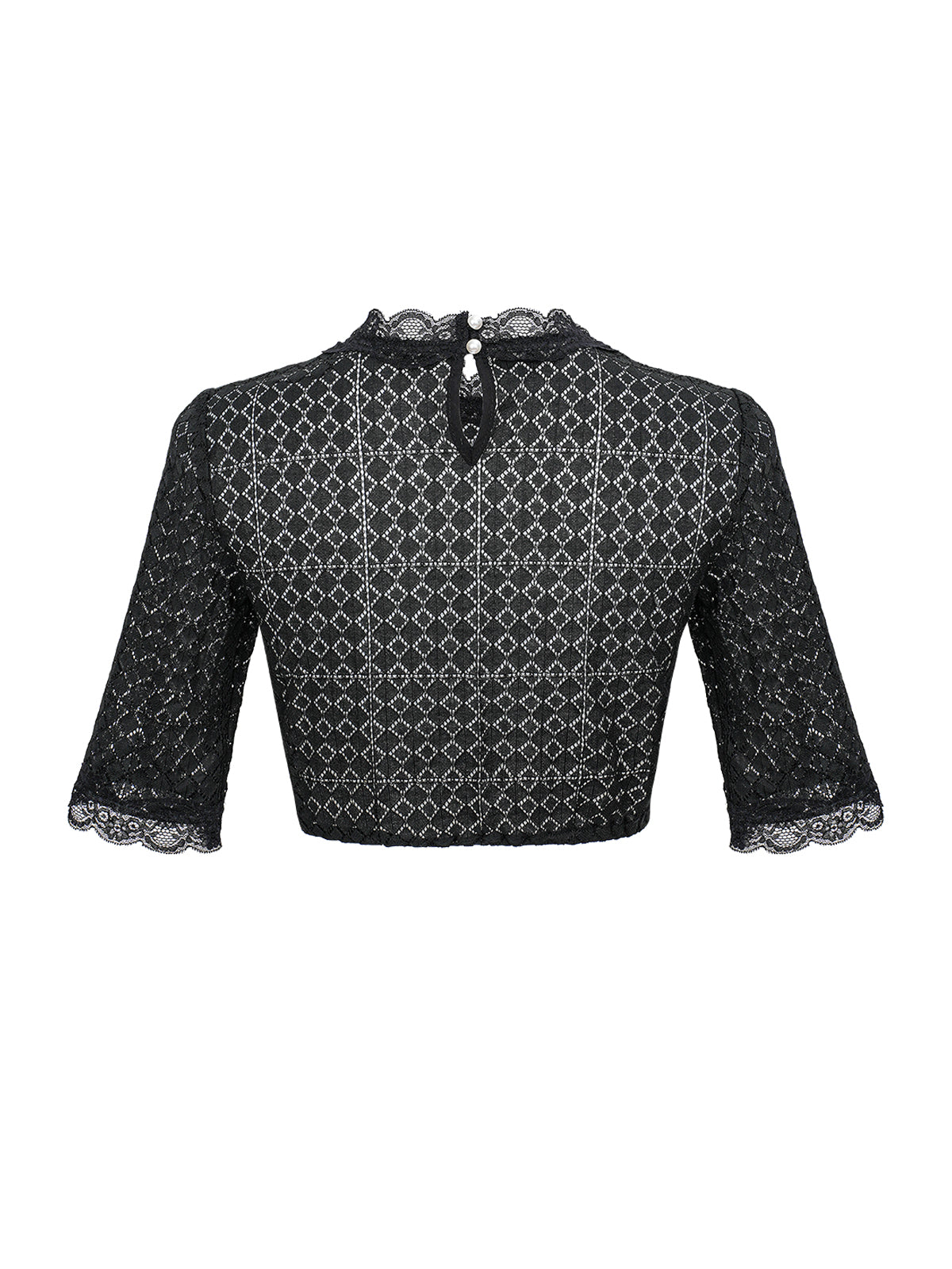 Kiana Dirndlbluse – Schwarz, Halbarm