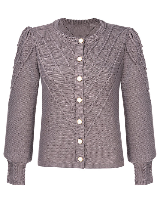 Trachtenstrick Strickjacke Renata Grey in Grau