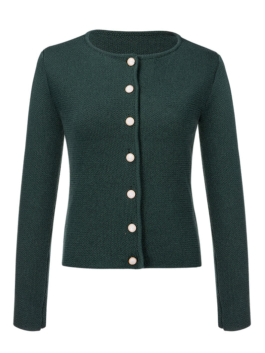 Trachtenstrick Strickjacke Mira Dunkelgrün in Grün