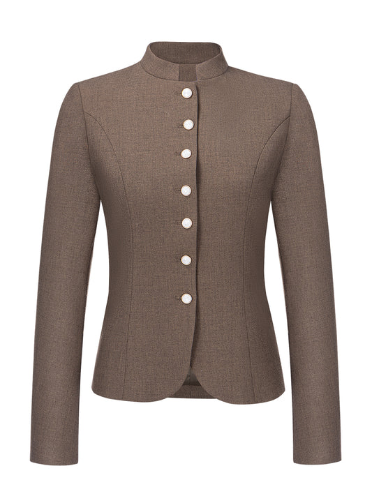 Trachtenjacke Damenjacke Barly Dark Olive in Braun