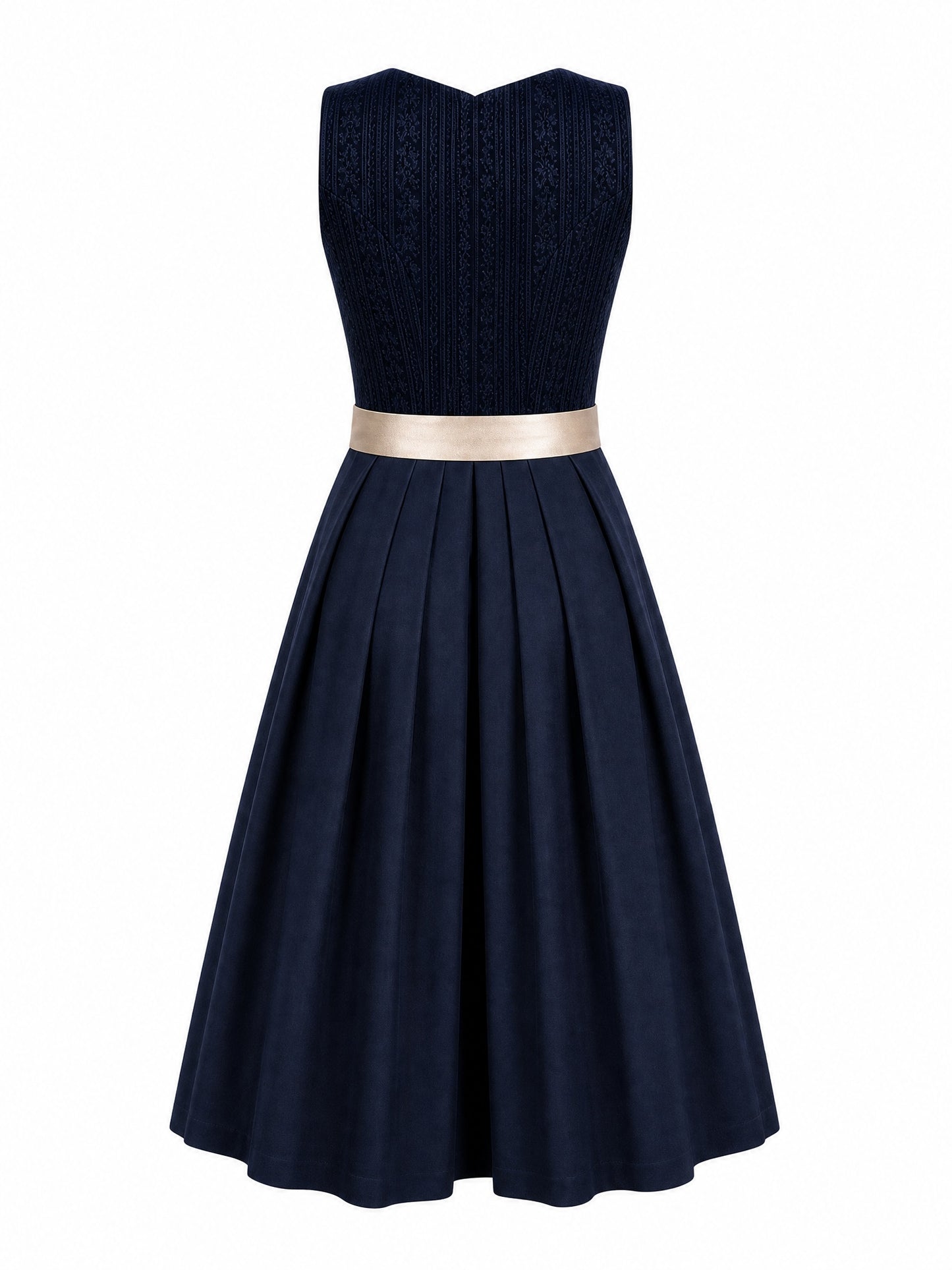 Mitternachtsblau Dirndl Stella – Eckige Linie