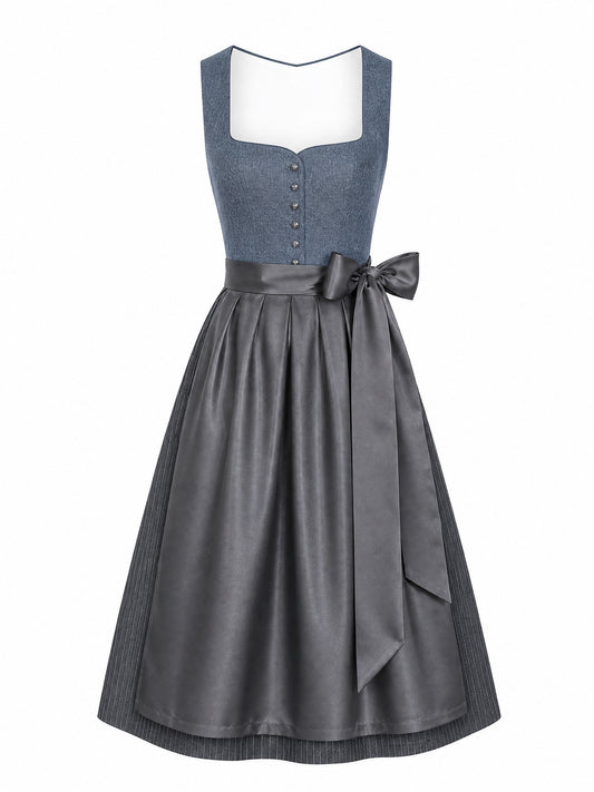 Stahlblau Dirndl Klara – Herzform