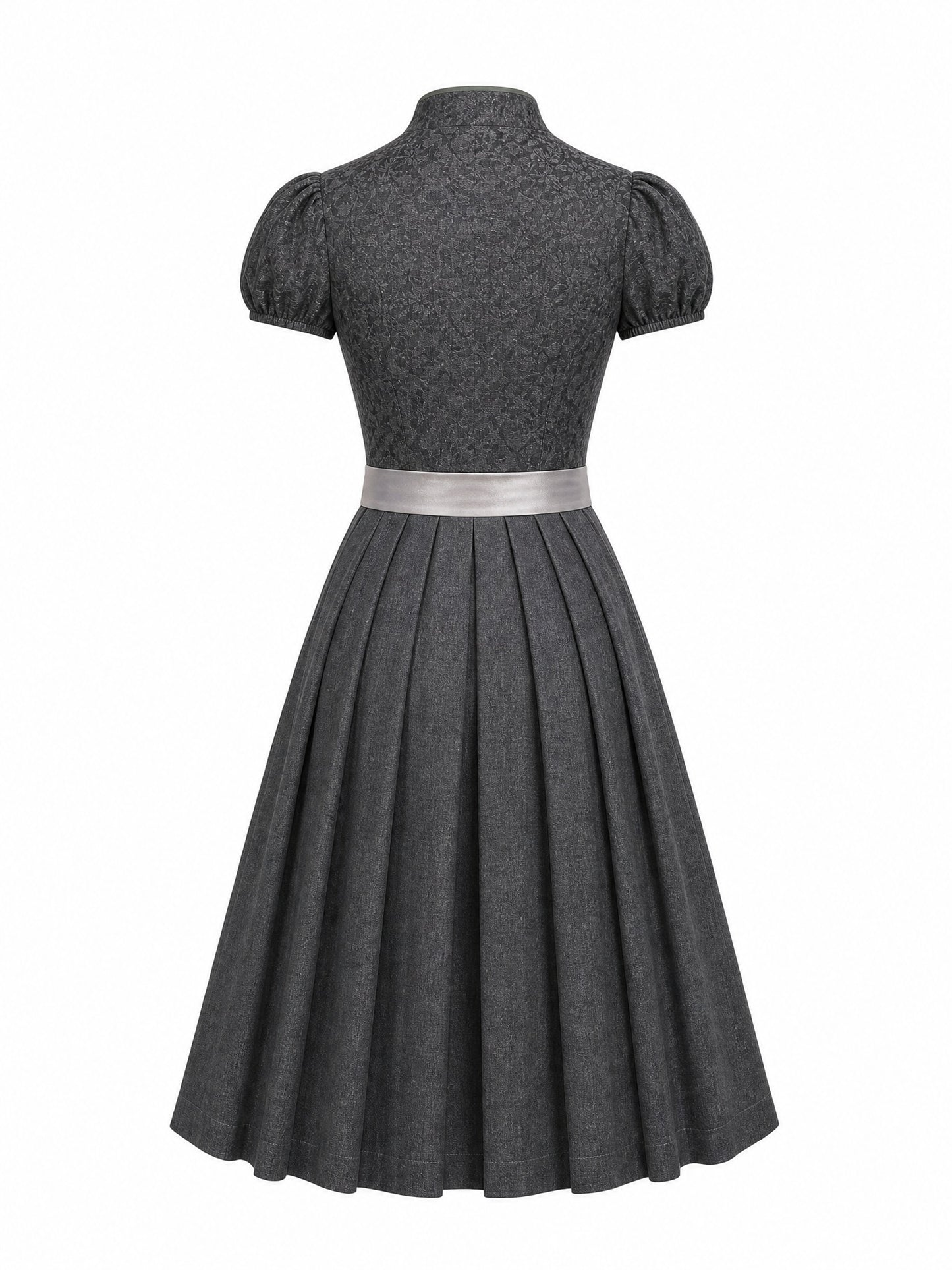 Dirndl Lina in Eukalyptusgrün mit Warmer Sand Schürze - Rückansicht