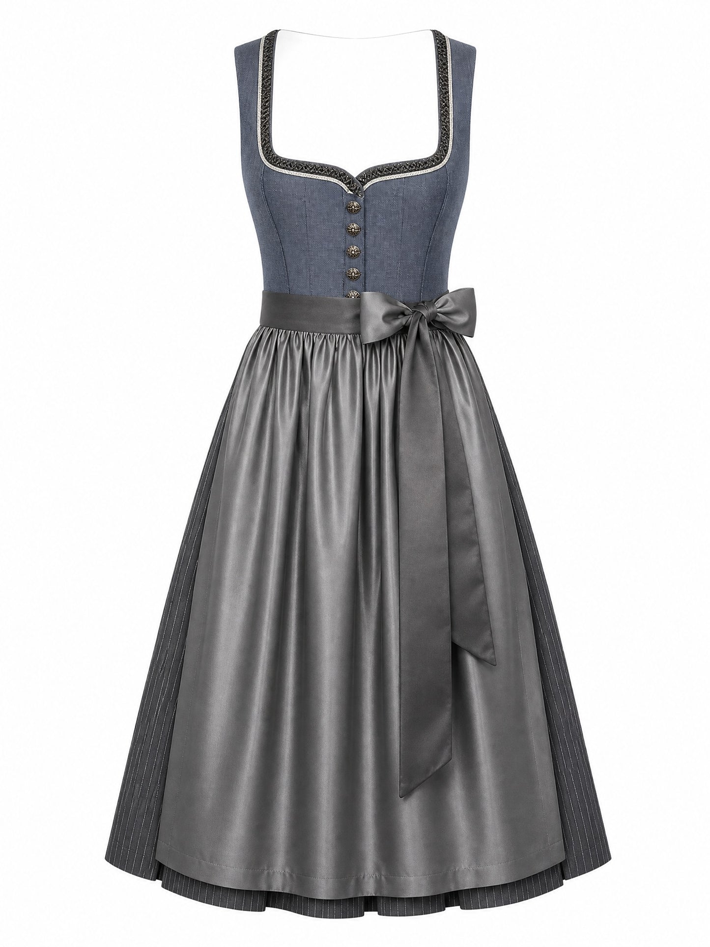 Stahlblau Dirndl Marina – Herzform