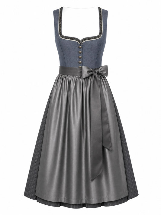 Stahlblau Dirndl Marina – Herzform