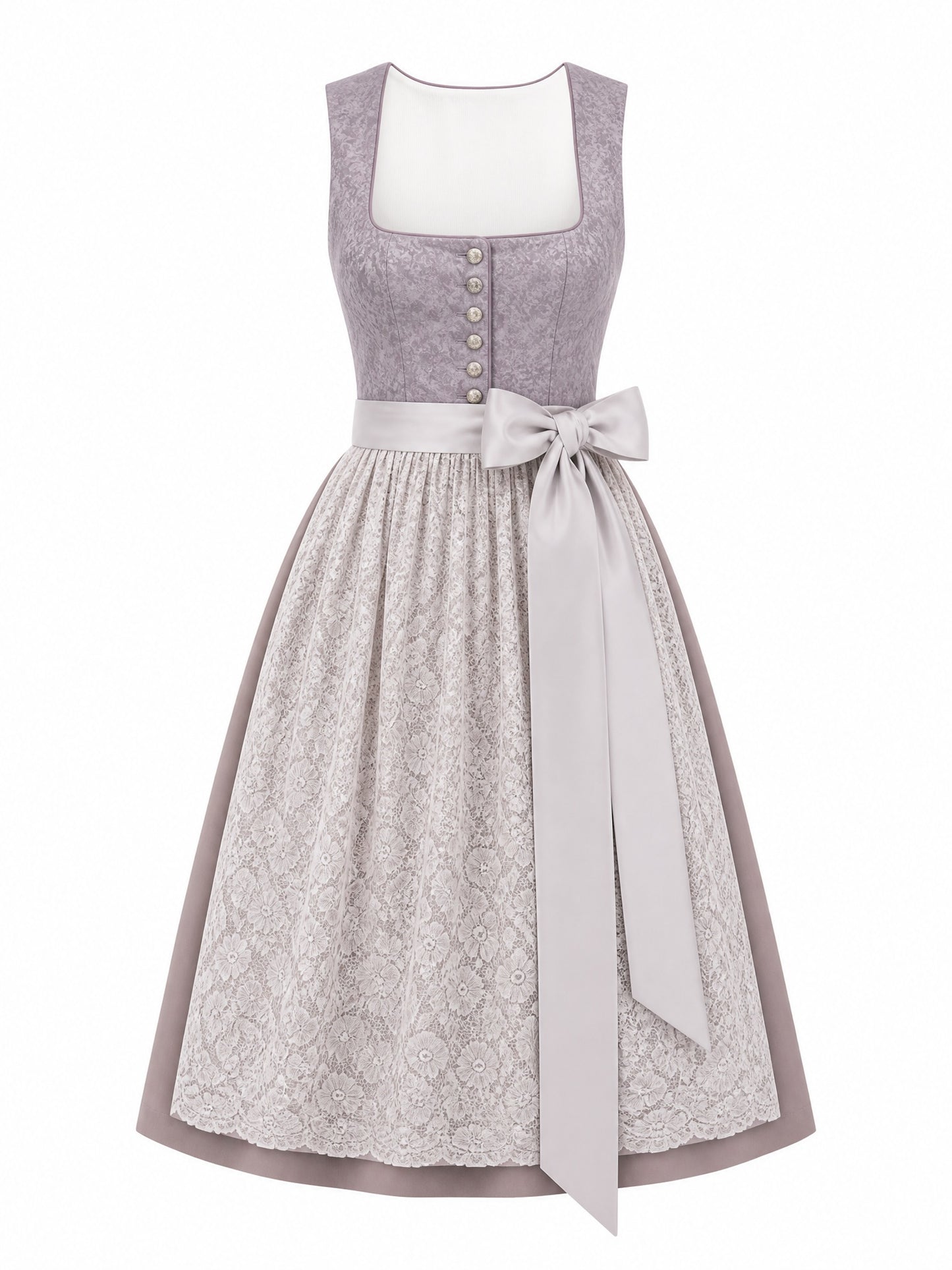 Alt-Lavendel Dirndl Lea – Eckige Linie