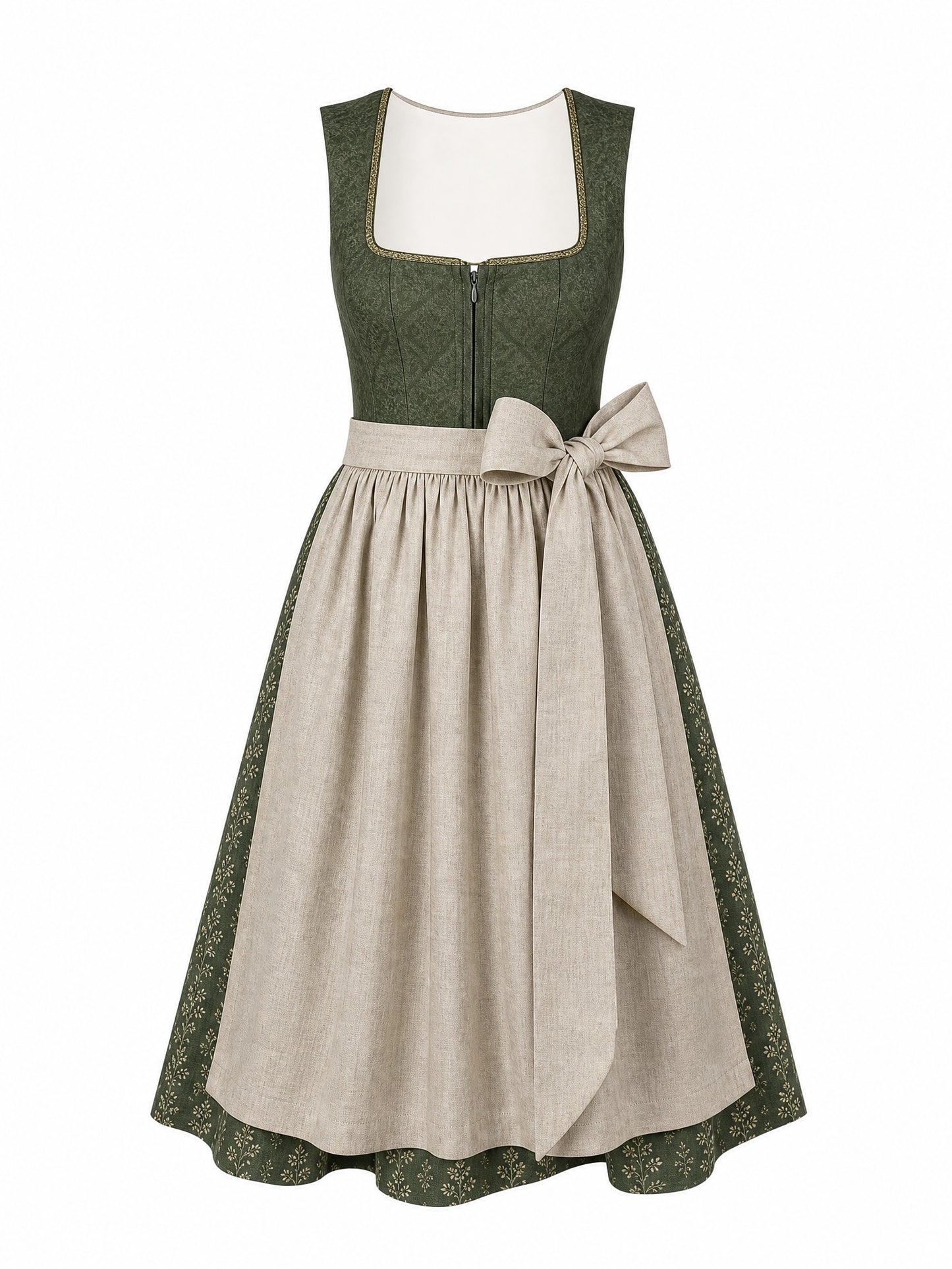 Waldgrün Dirndl Victoria – Eckige Linie