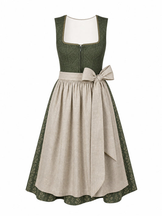 Waldgrün Dirndl Victoria – Eckige Linie
