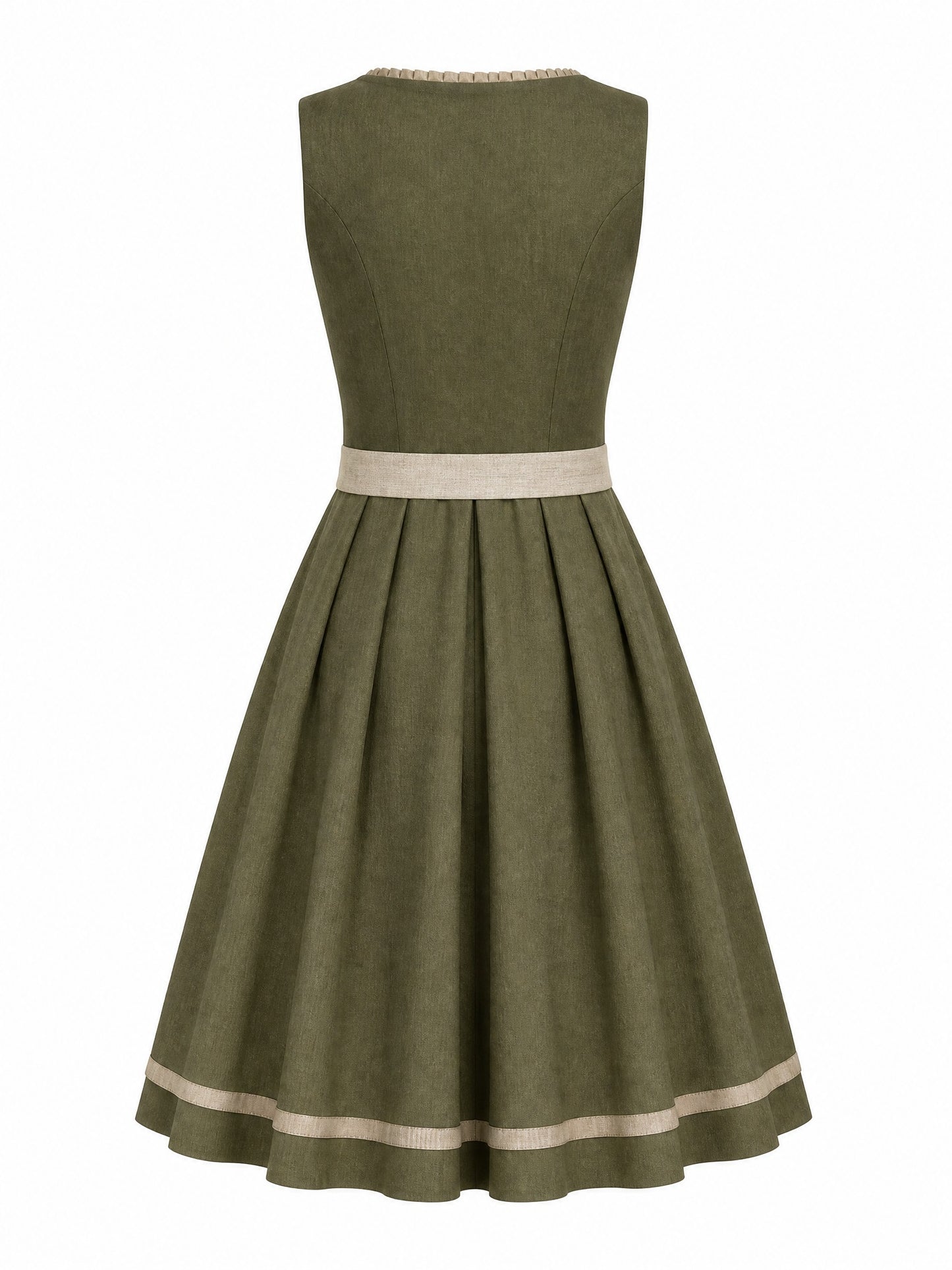 Dunkeloliv Dirndl Milena – Herzform