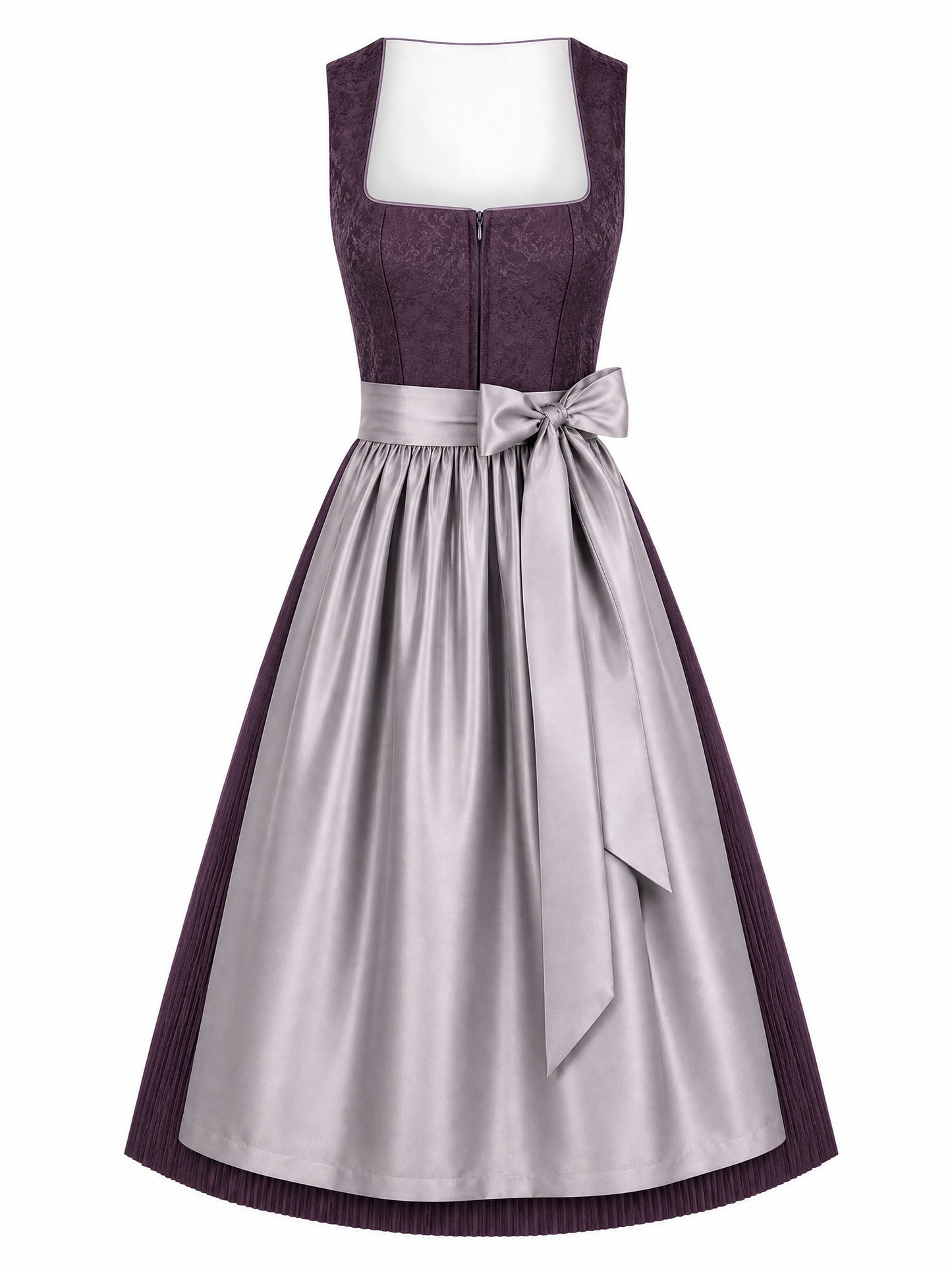 Aubergine Dirndl Leonie – Eckige Linie