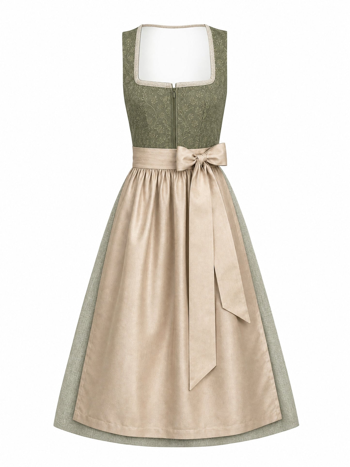 Moosgrün Dirndl Mona – Eckige Linie