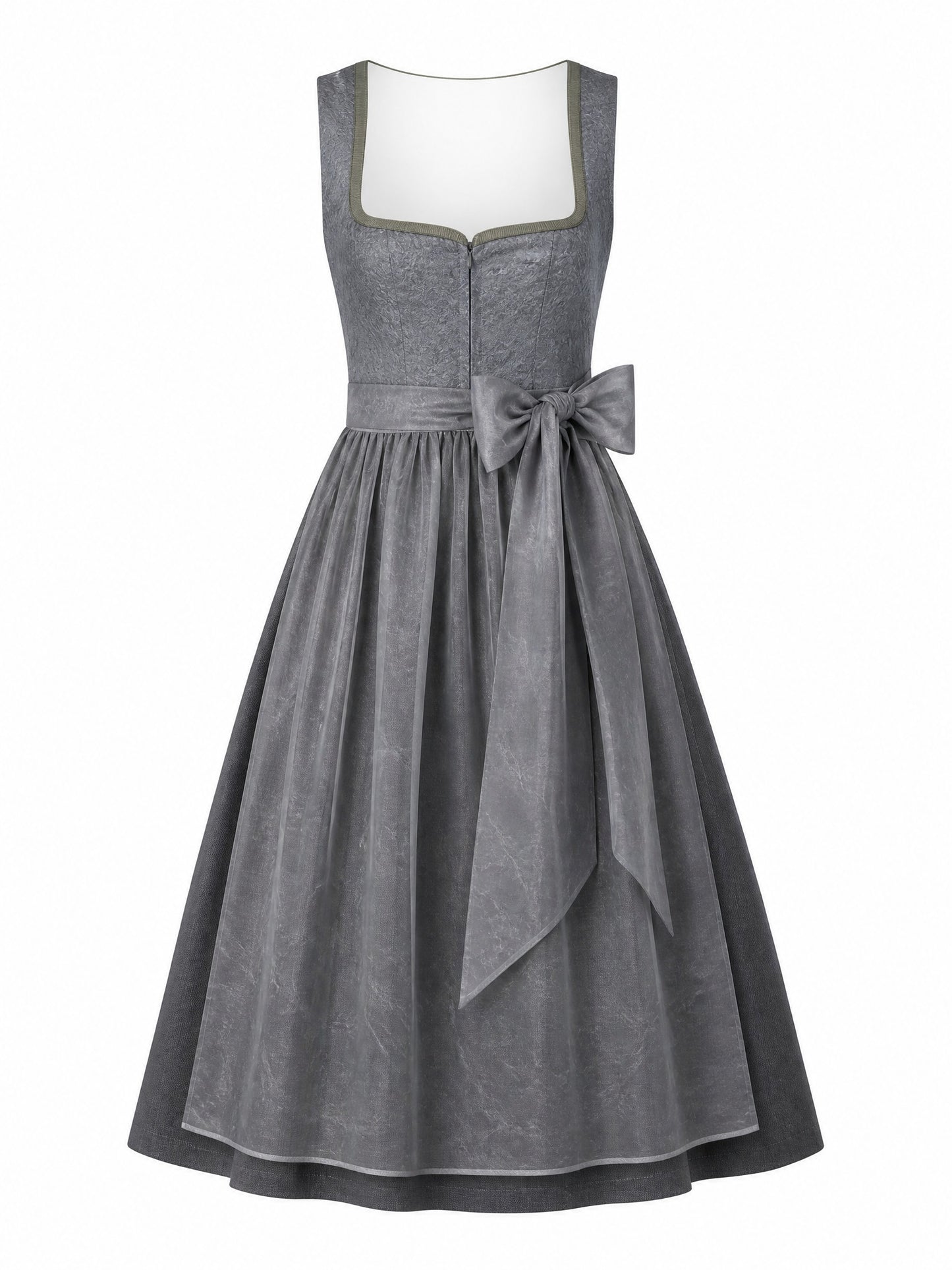 Schiefergrau Dirndl Lilia – Herzform