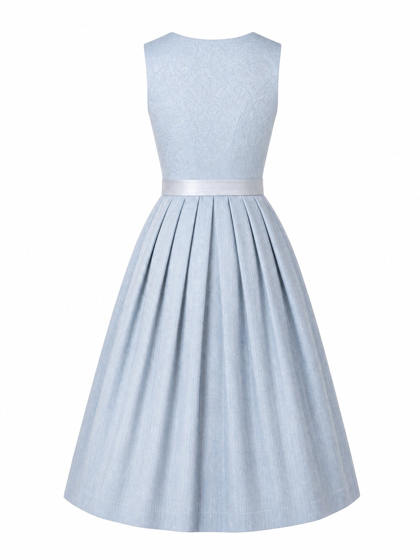 Puderblau Dirndl Lina – Eckige Linie