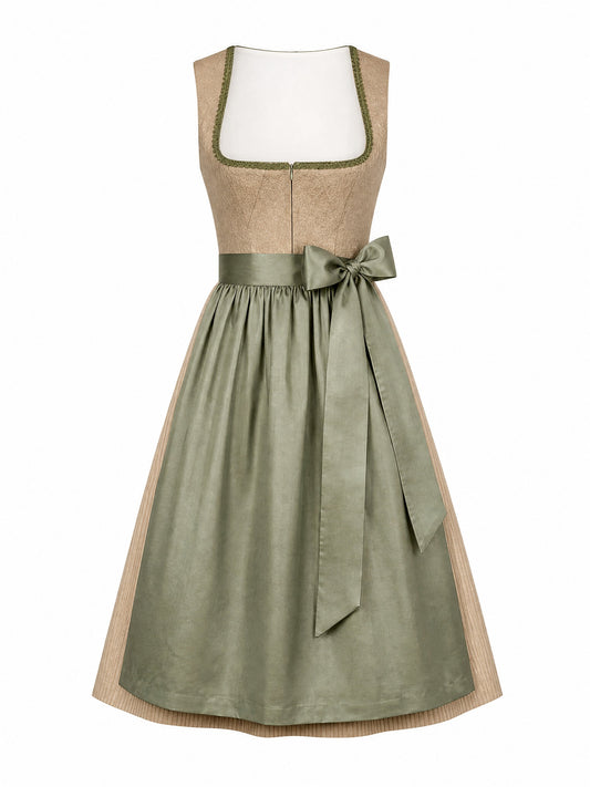 Tonbeige Dirndl Noemi – Eckige Linie