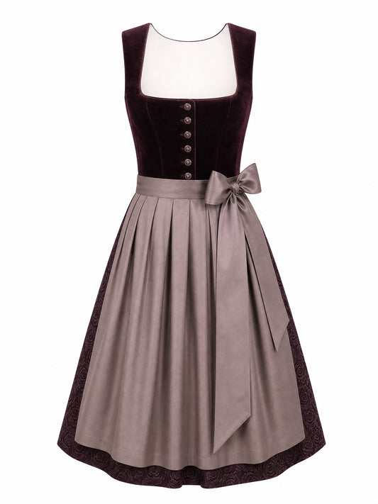 Silberblau Dirndl Liv – Eckige Linie