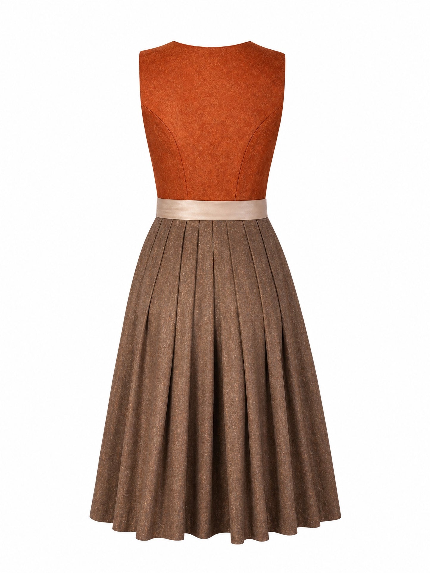 Sienabraun Dirndl Louisa – Eckige Linie
