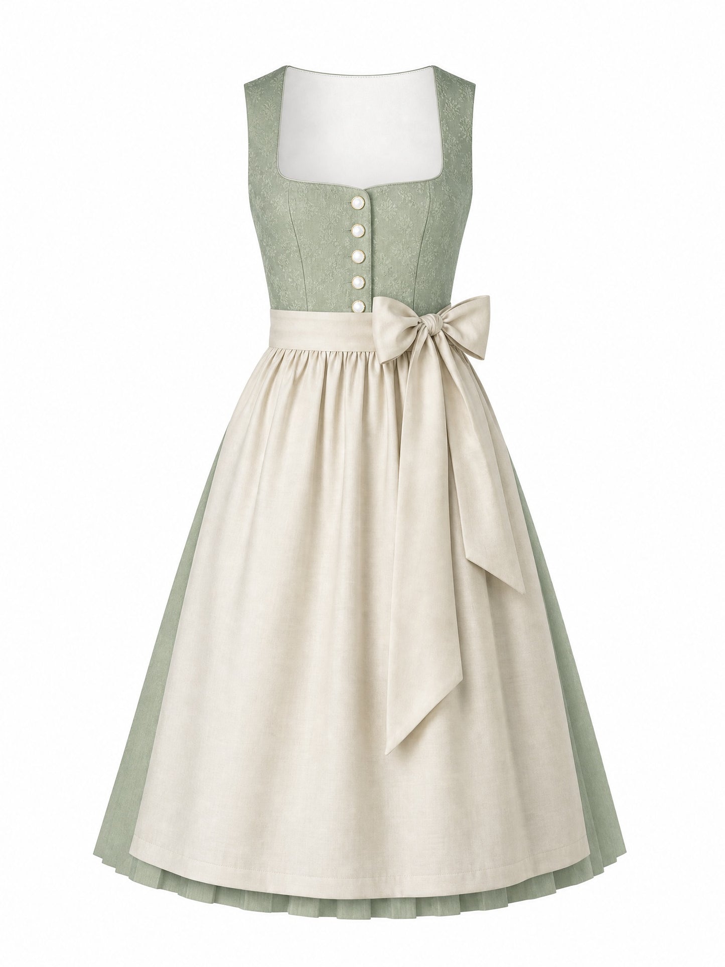 Mineralgrün Dirndl Luisa – Eckige Linie
