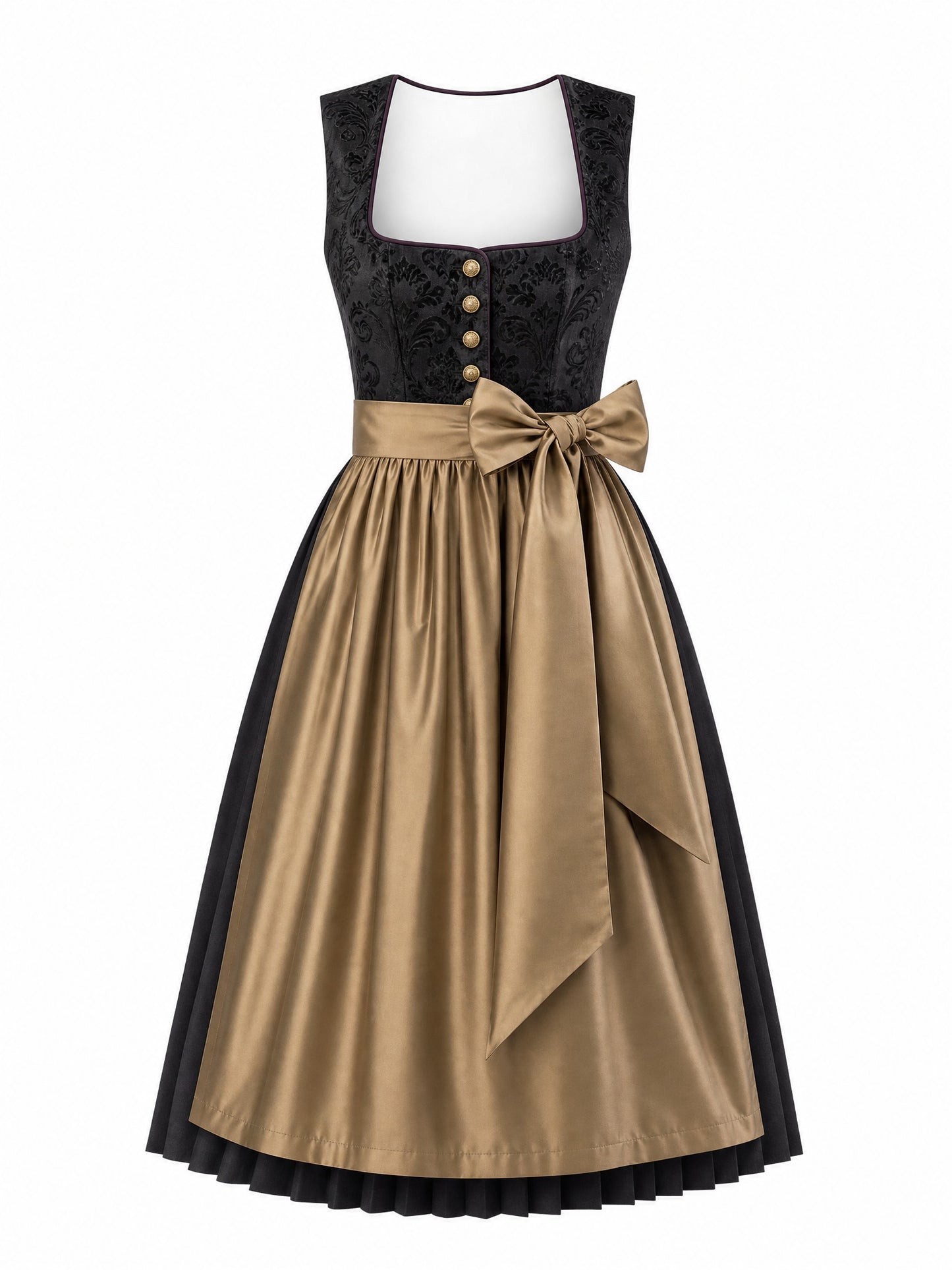 Anthrazit Dirndl Maja – Eckige Linie