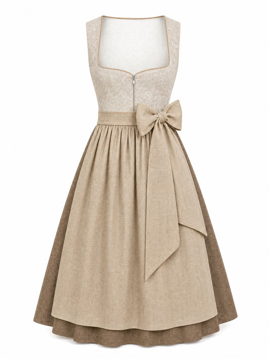 Haferbeige Dirndl Britta – Herzform