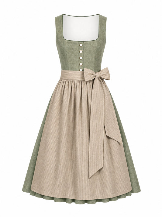 Eukalyptusgrün Dirndl Marlene – Eckige Linie