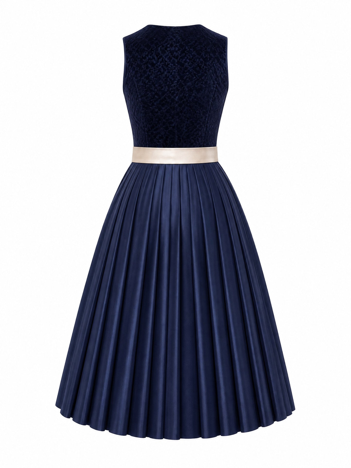 Mitternachtsblau Dirndl Mia – Eckige Linie