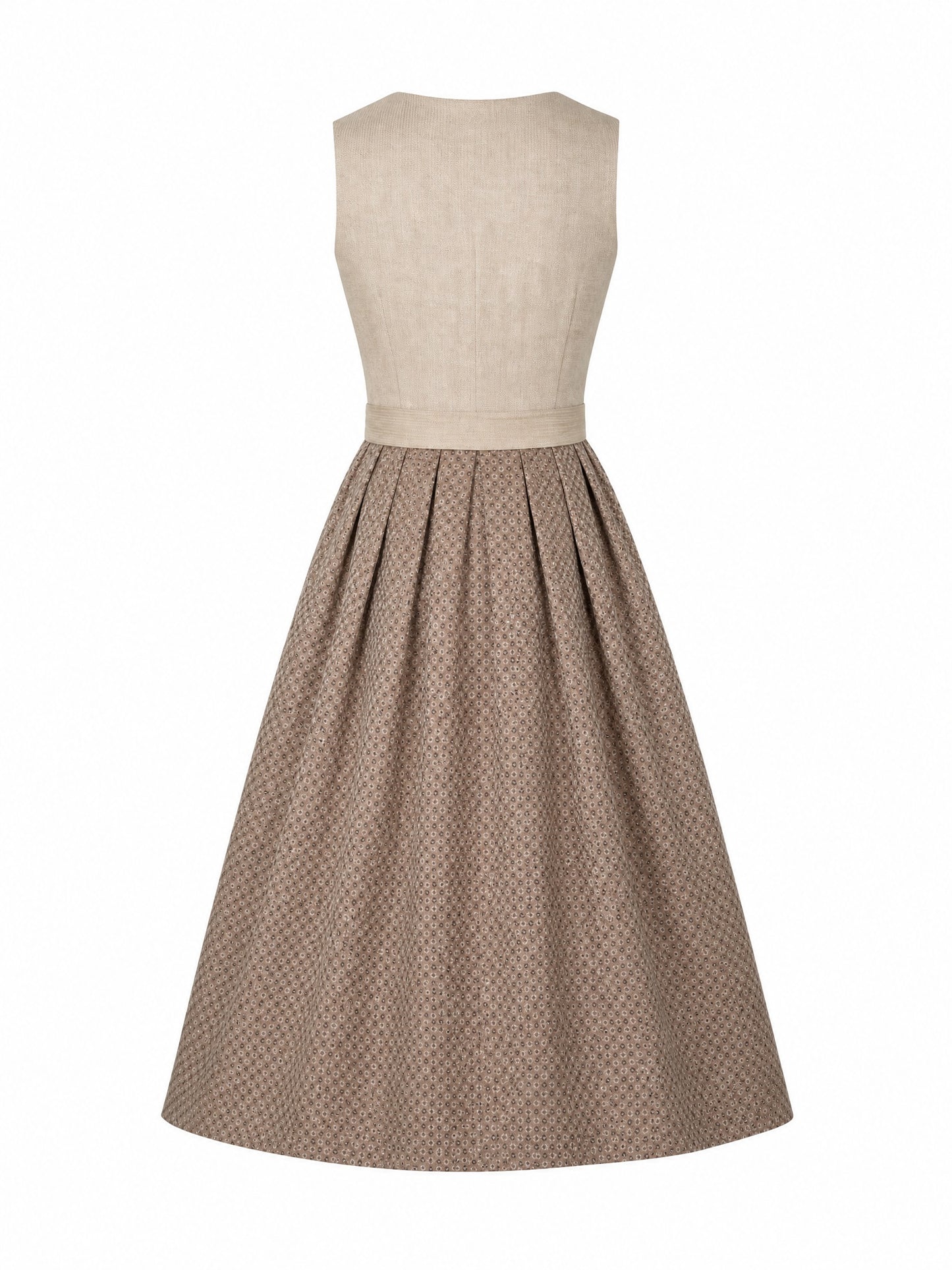 Haferbeige Dirndl Mila – Eckige Linie
