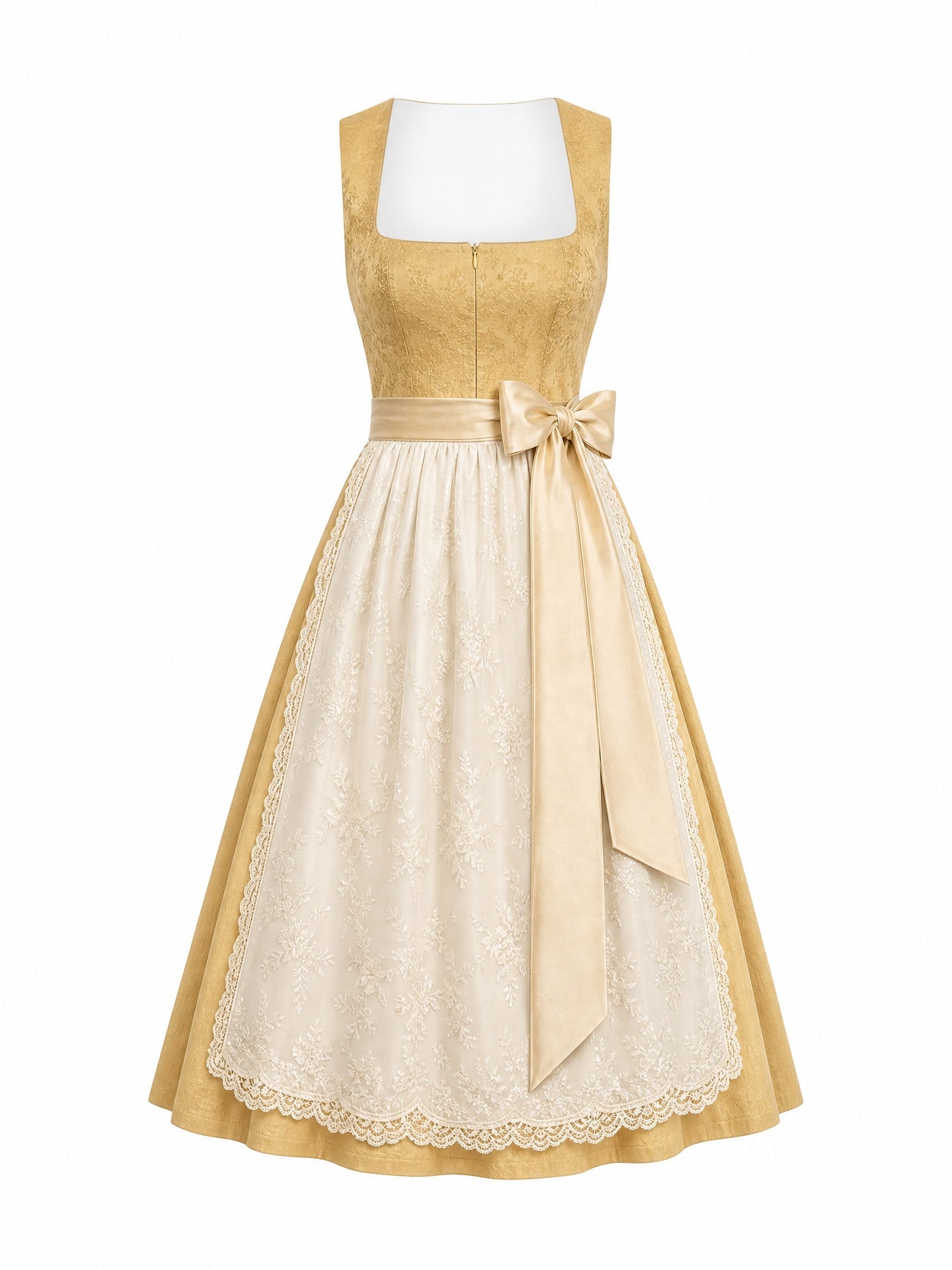Weizengold Dirndl Rieke – Eckige Linie