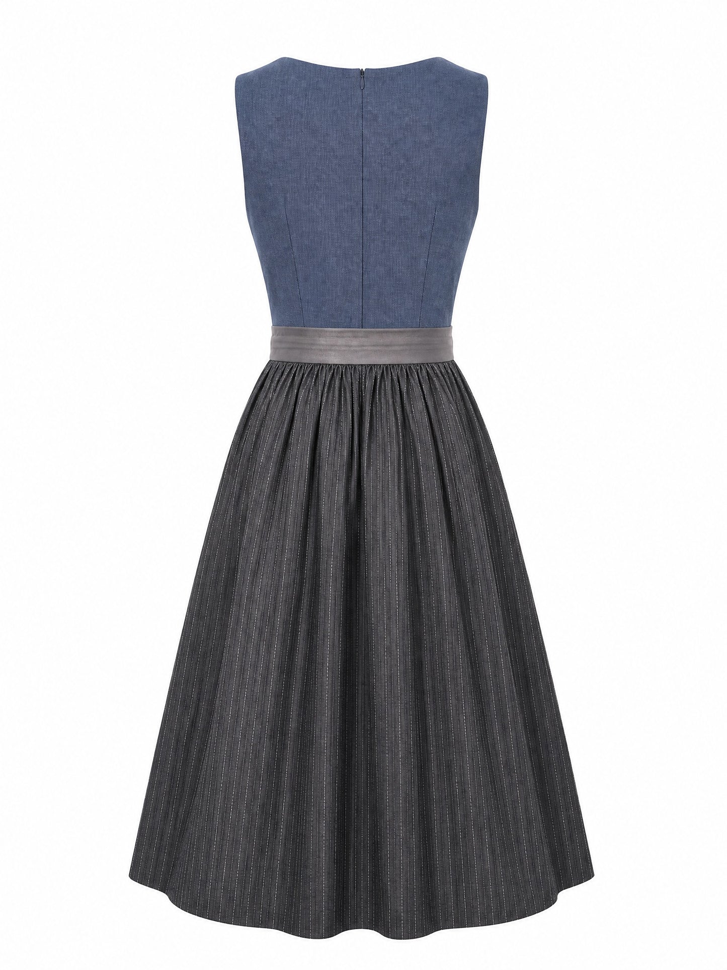 Stahlblau Dirndl Ronja – Eckige Linie