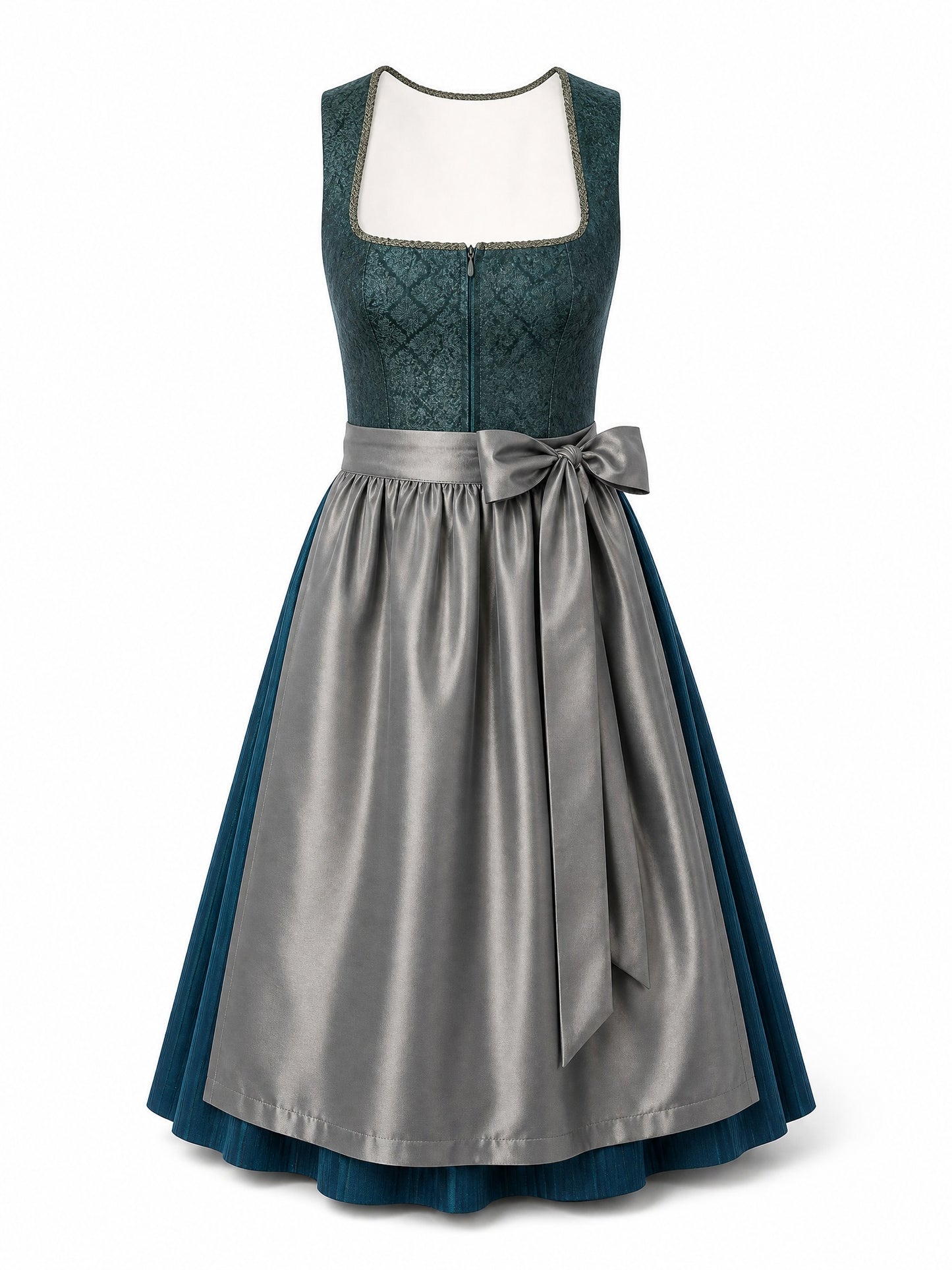 Rauchpetrol Dirndl Chiara – Eckige Linie