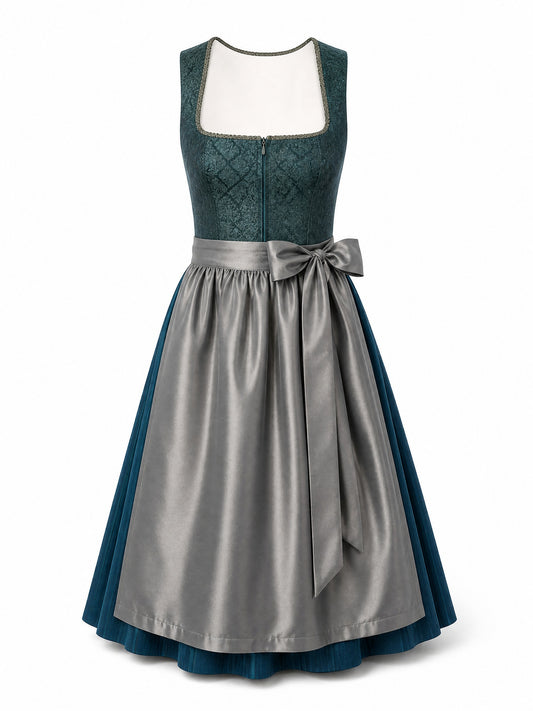 Rauchpetrol Dirndl Chiara – Eckige Linie