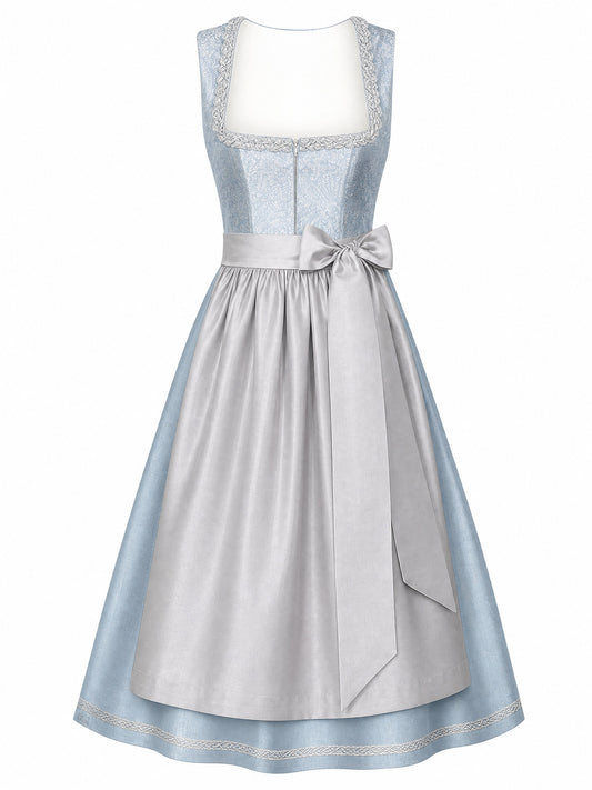 Tonbeige Dirndl Saskia – Eckige Linie