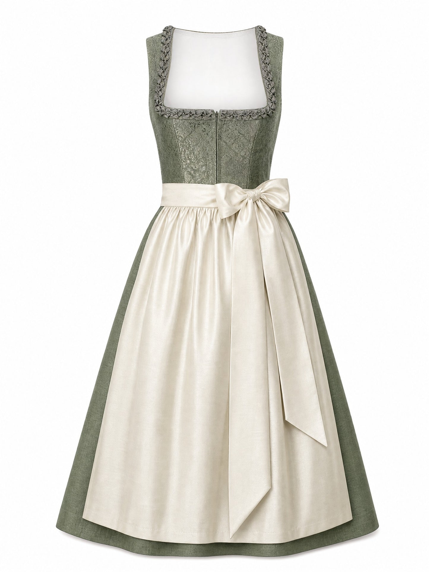 Mineralgrün Dirndl Nele – Eckige Linie