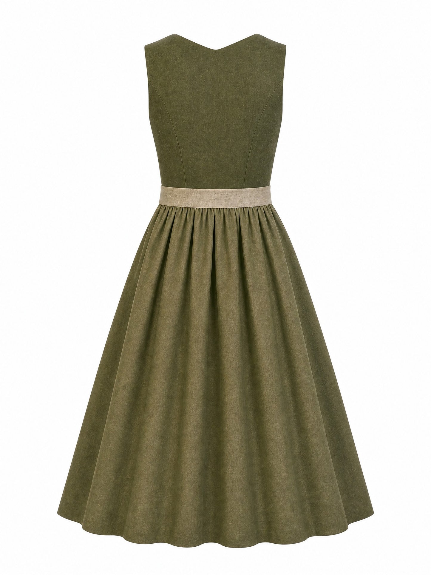 Dunkeloliv Dirndl Nora – Herzform