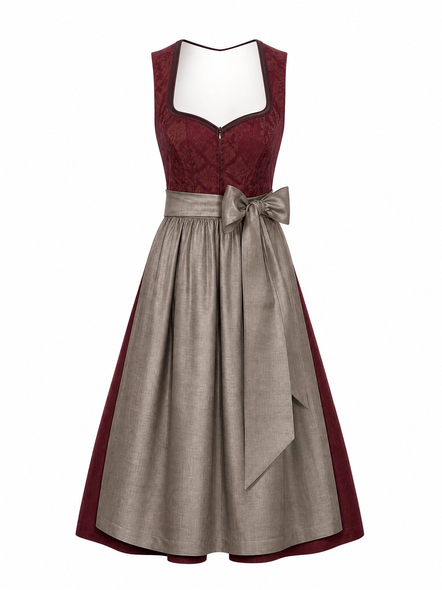 Weinrot Dirndl Silke – Herzform