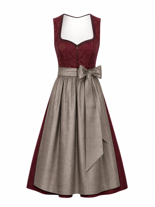 Weinrot Dirndl Silke – Herzform