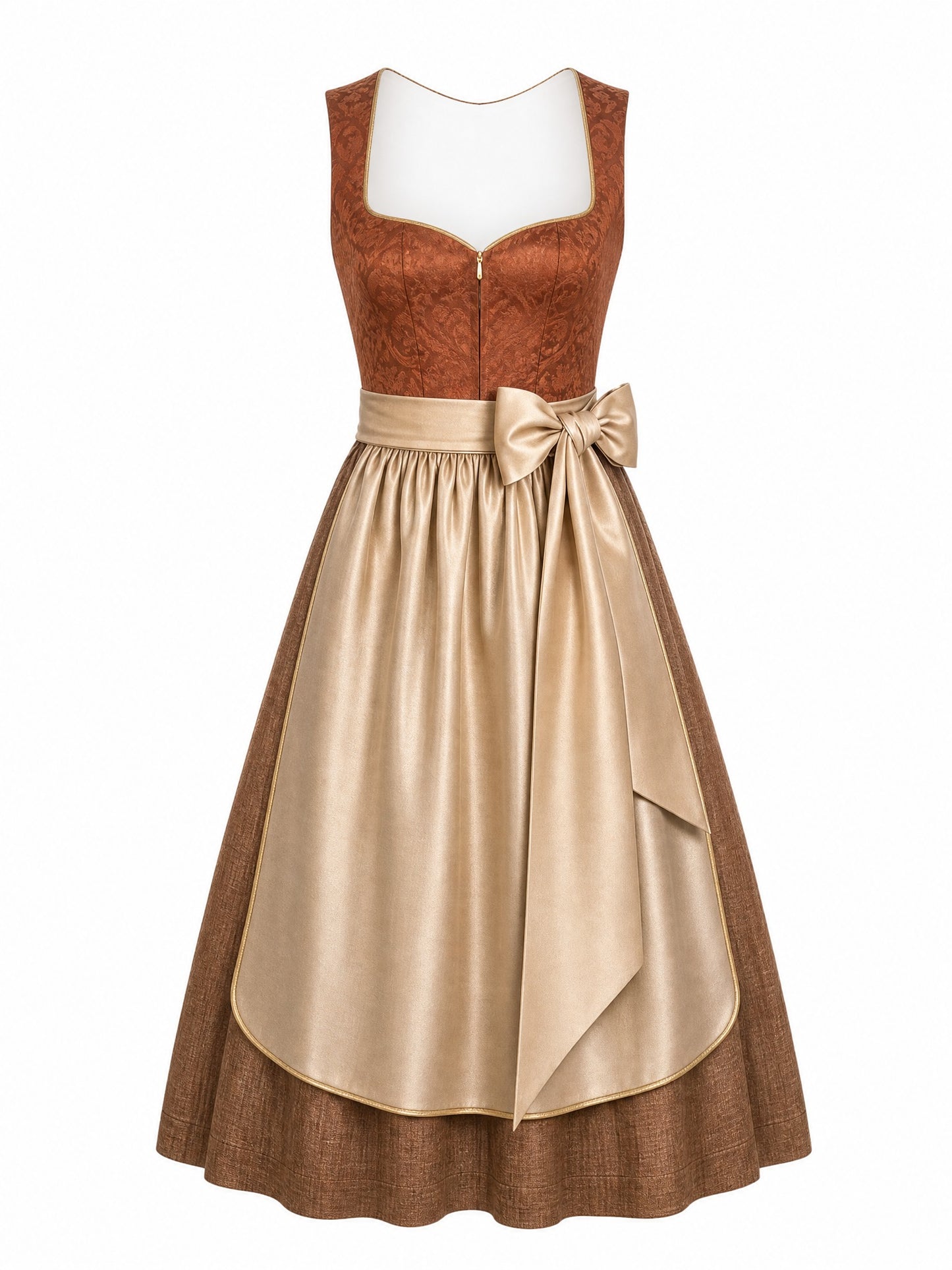Sienabraun Dirndl Pauline – Herzform